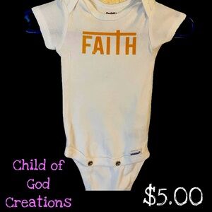 Faith baby onesie 0-3 months